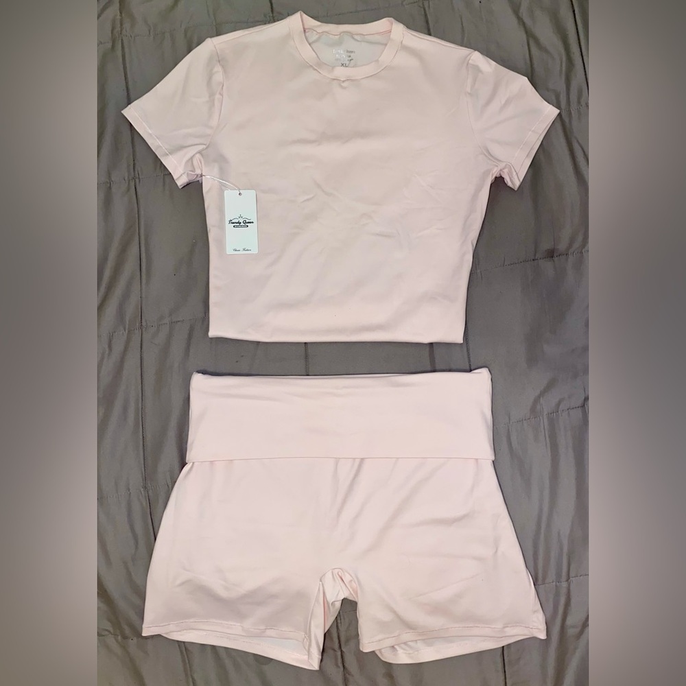 Trendy Queen Women’s 2 Piece Matching Y2K Summer Lounge Athleisure Set